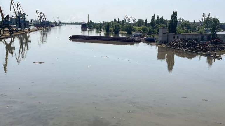 Затопленная часть херсонского порта