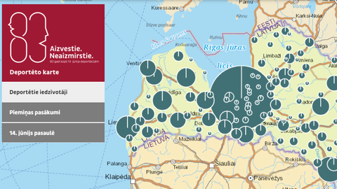 Digitālā kartē apskatāmi 1941. un 1949. gadā deportēto Latvijas iedzīvotāju saraksti