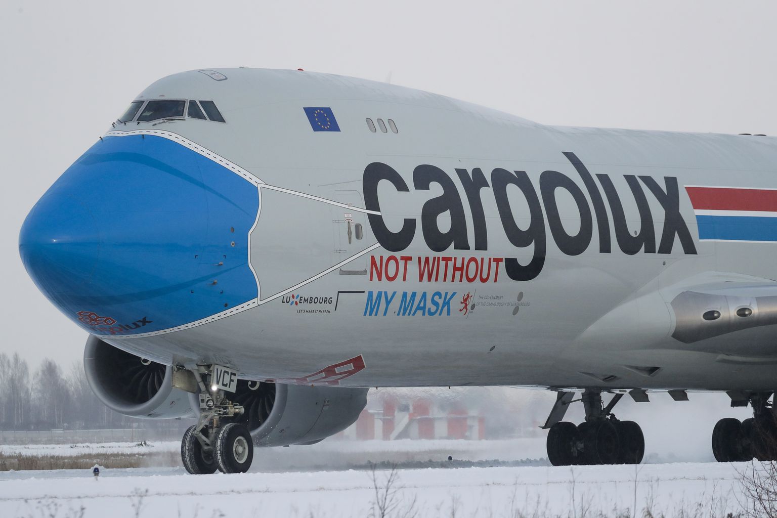 Kaubalennufirma Cargolux lennuk. pilt on illustreeriv