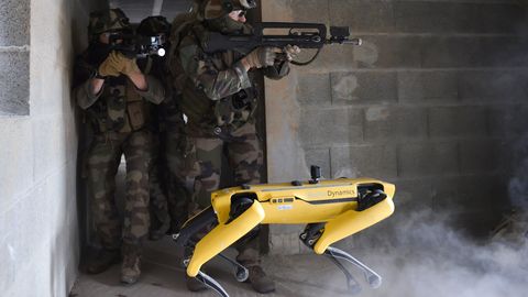 Prantsuse sõjavägi kaasas õppusele robotkoera, mille aku sai poole peal tühjaks
