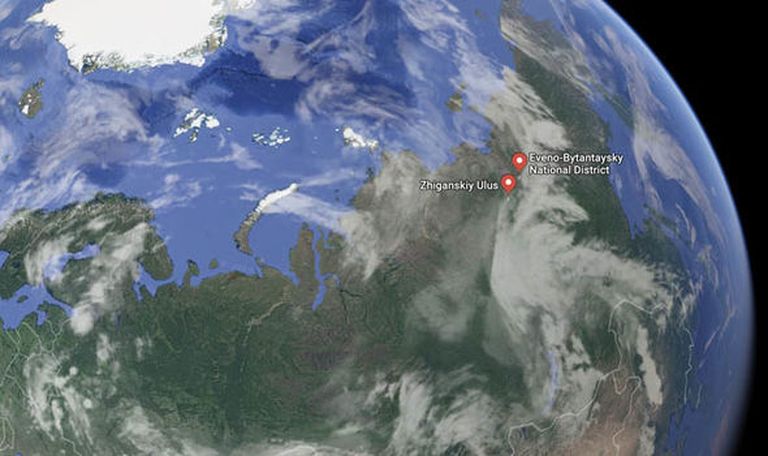 Piirkonnad Venemaal Jakuutias, kus taevas kattus paksu tumeda pilvega