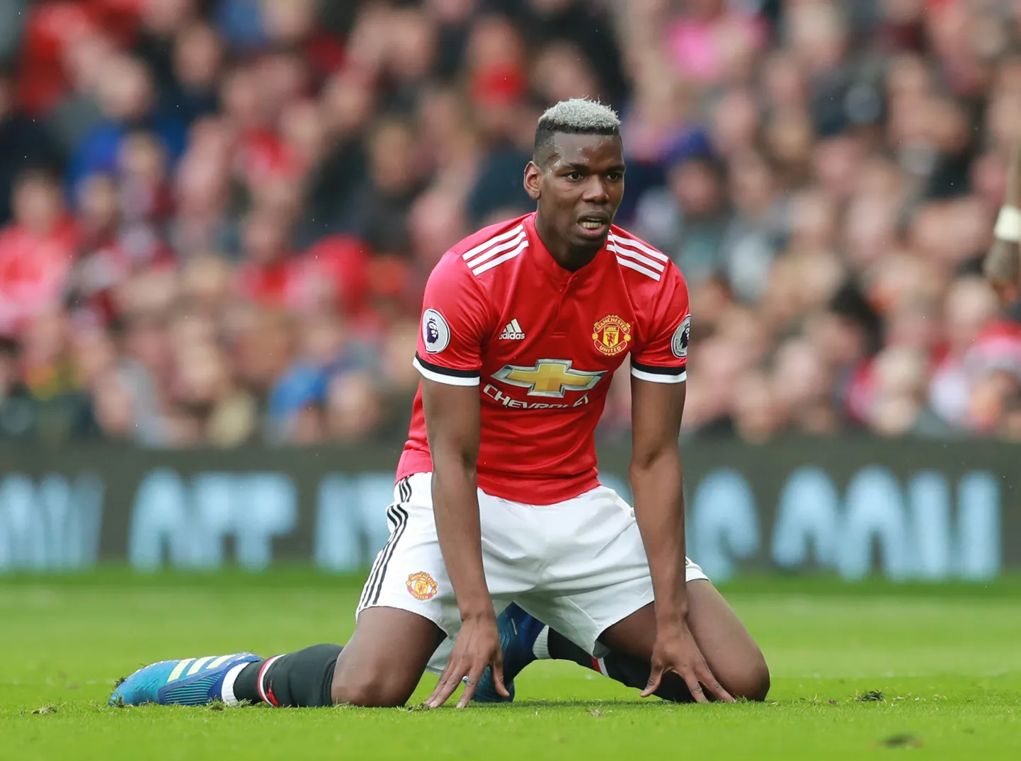 Paul Pogba eelmisel hooajal Manchester Unitedi eest väljakul.