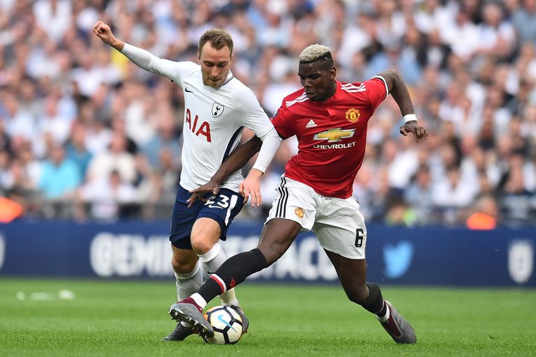 Tottenham Hotspuri poolkaitsja Christian Eriksen ja Manchester Unitedi poolkaitsja Paul Pogba mulluses Inglismaa kariksarja poolfinaalis.