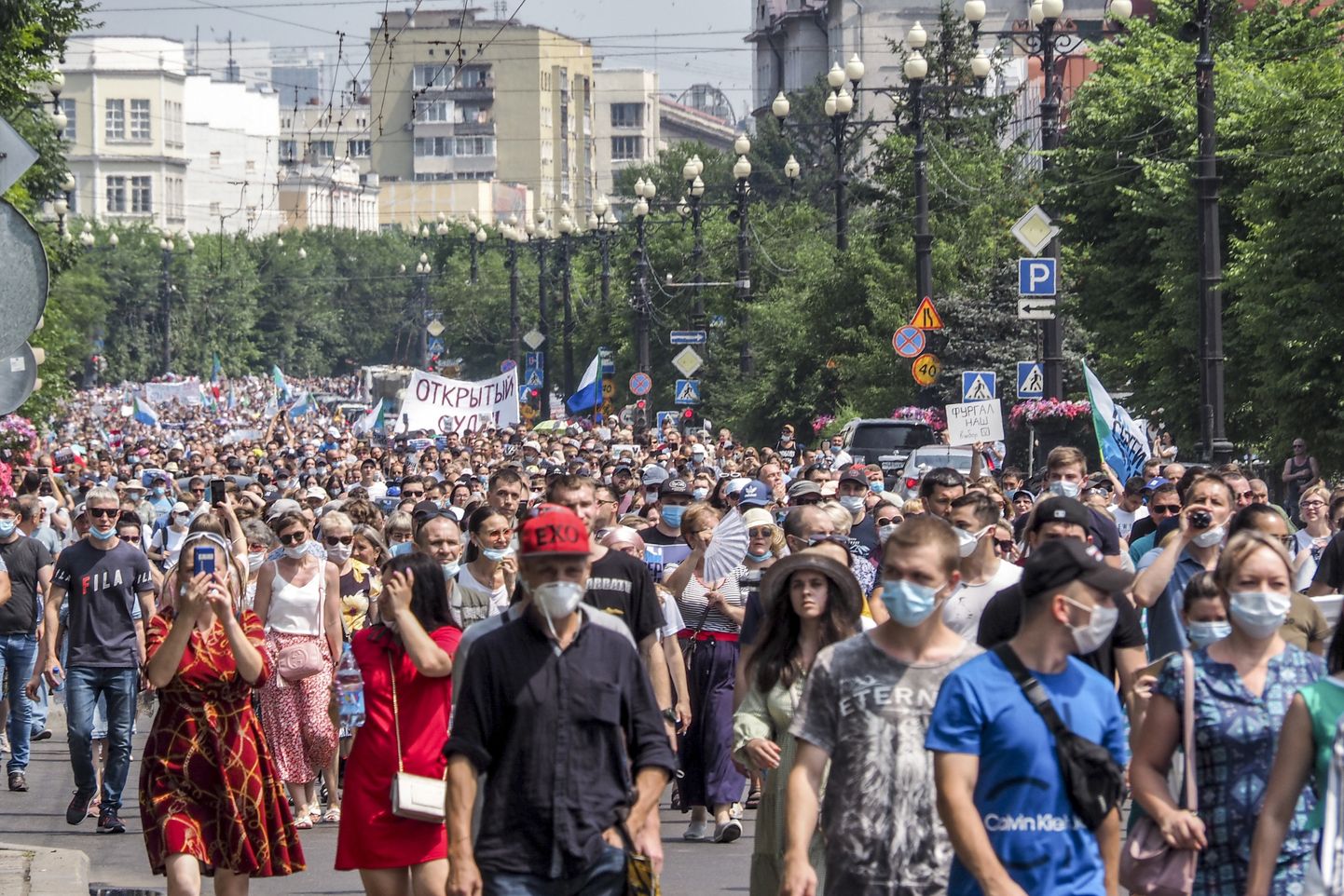 Протесты в Хабаровске из-за ареста Фургала.