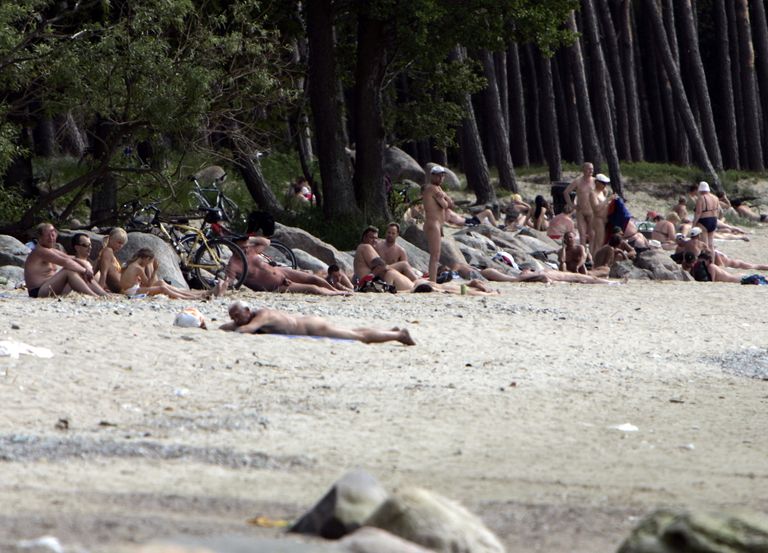 Nudistid Pirita ranna nudistide alal 2007. aasta juunis.