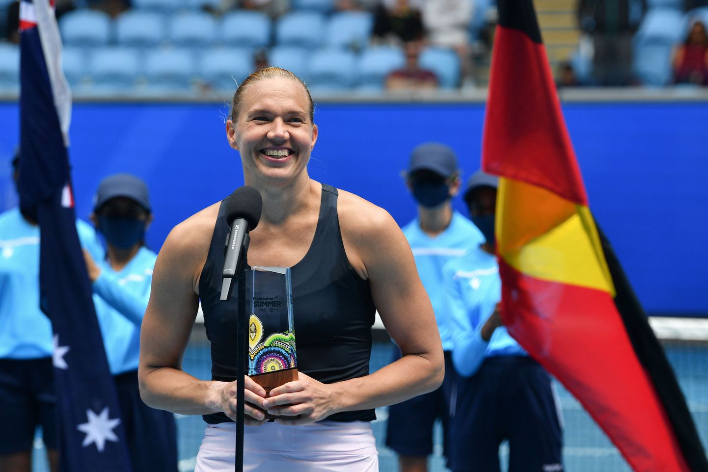 Kaia Kanepi Austraalias Melbourni`is Gippsland Trophy WTA turniiri teise koha trofeega.