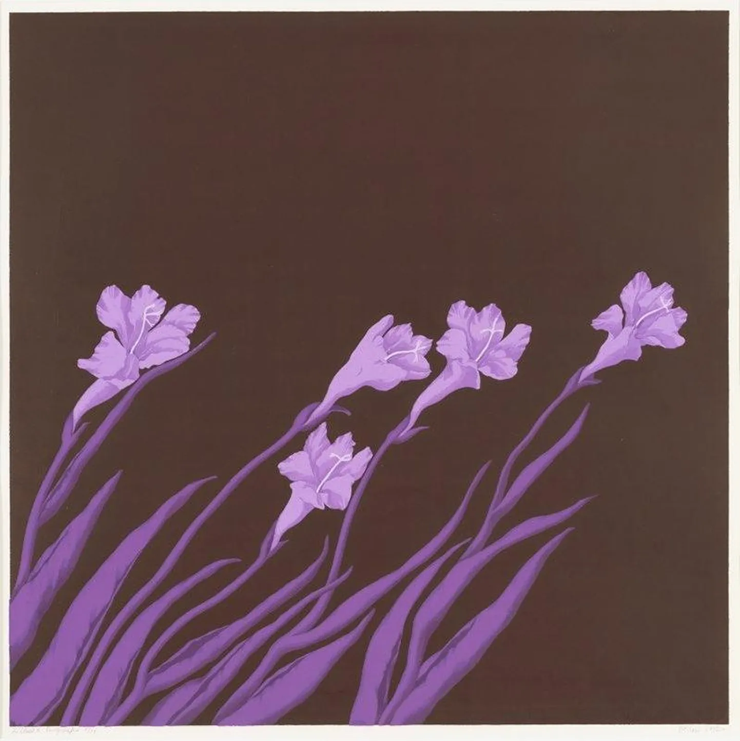 Malle Leis, «Lilled X». (1972). Siiditrükk. Eesti Kunstimuuseumi graafikakogu.