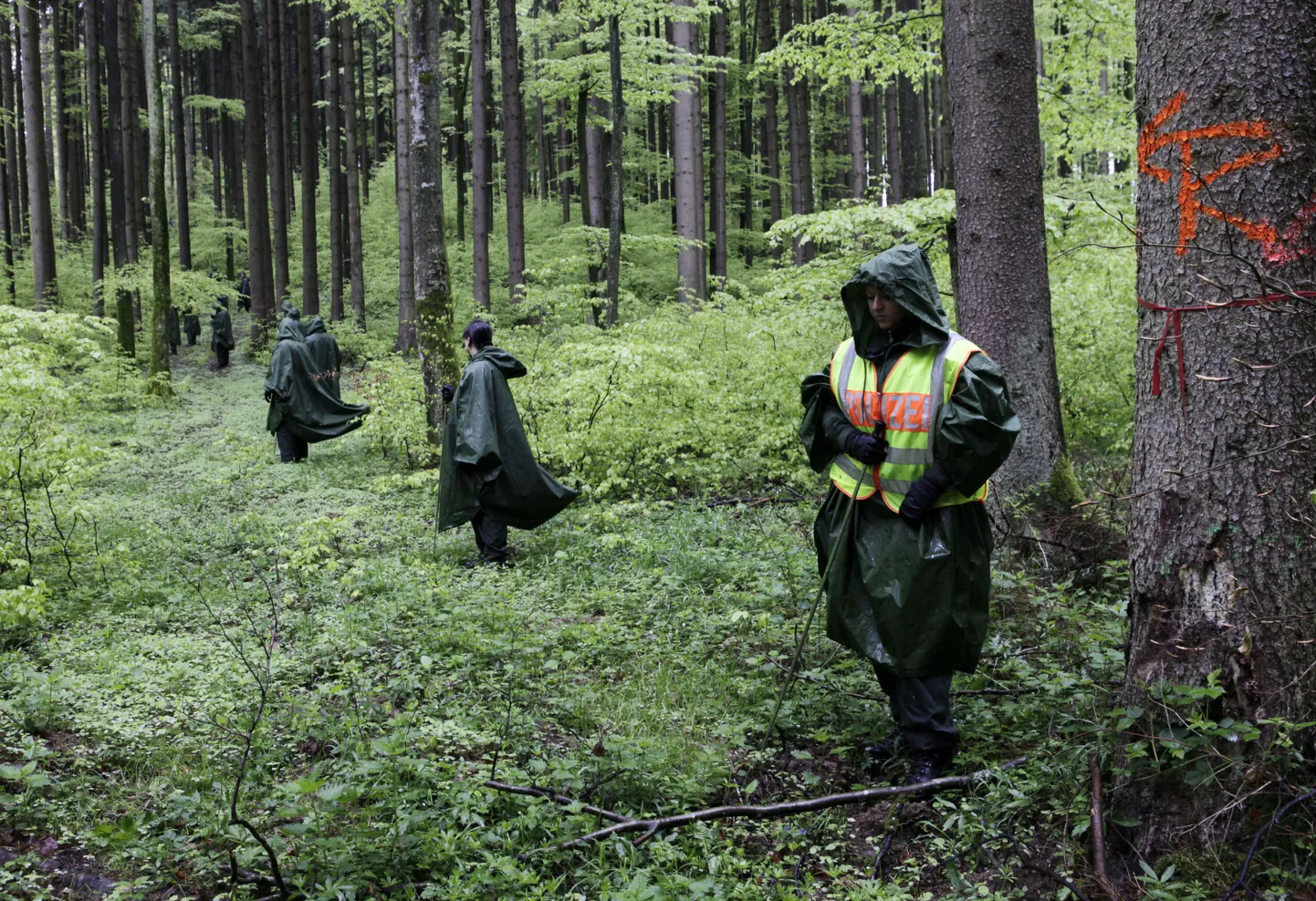 Saksa politsei metsas. Politsei püüab kindlaks teha, kes on «metsapoiss»