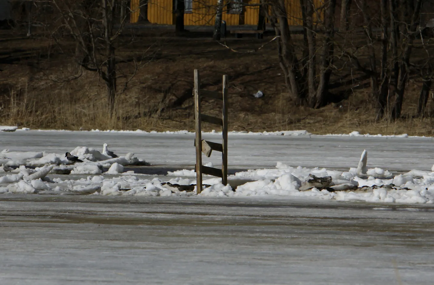 Jääminek Pärnu jõel pühapäeval, 10. aprillil.