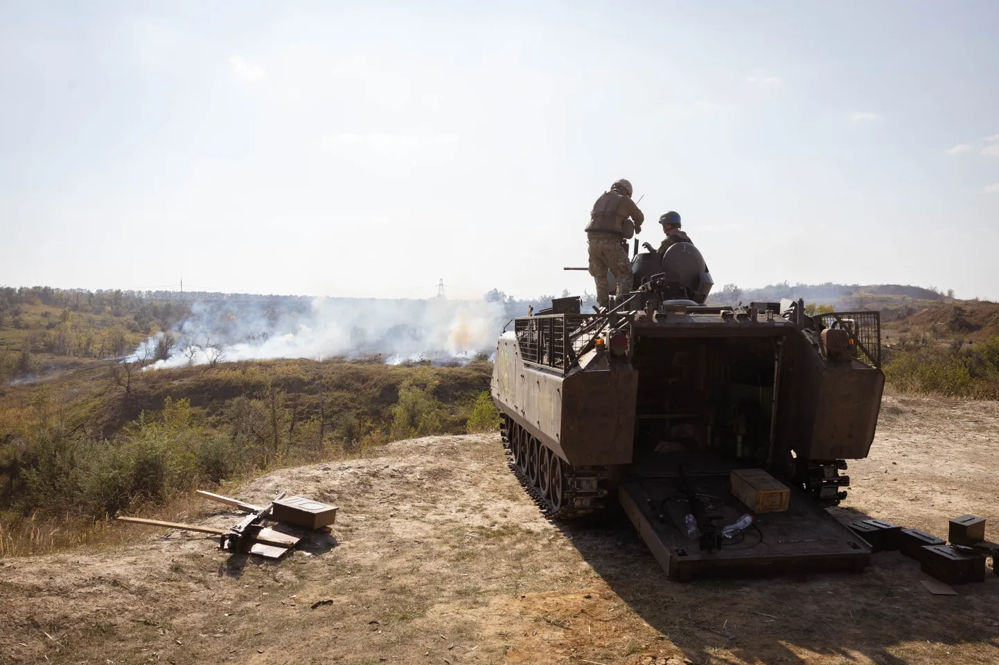 Ukraina 57. motoriseeritud jalaväebrigaadi 42. pataljon õppustel Bahmutist mitte kaugel asuval polügoonil.