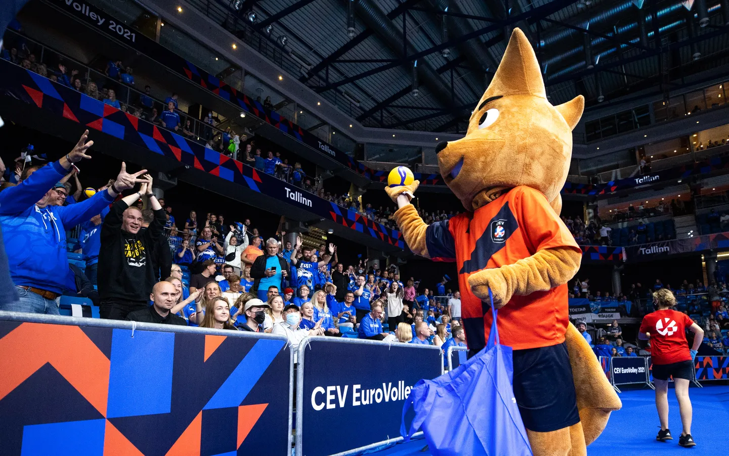 Võrkpalli EM-finaalturniir Tallinnas. Pildil maskott Ace.
