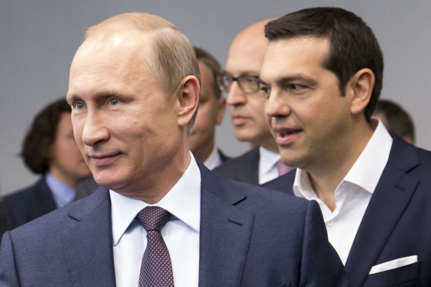 Vene president Vladimir Putin ja tema taga Kreeka peaminister Alexis Tsipras.