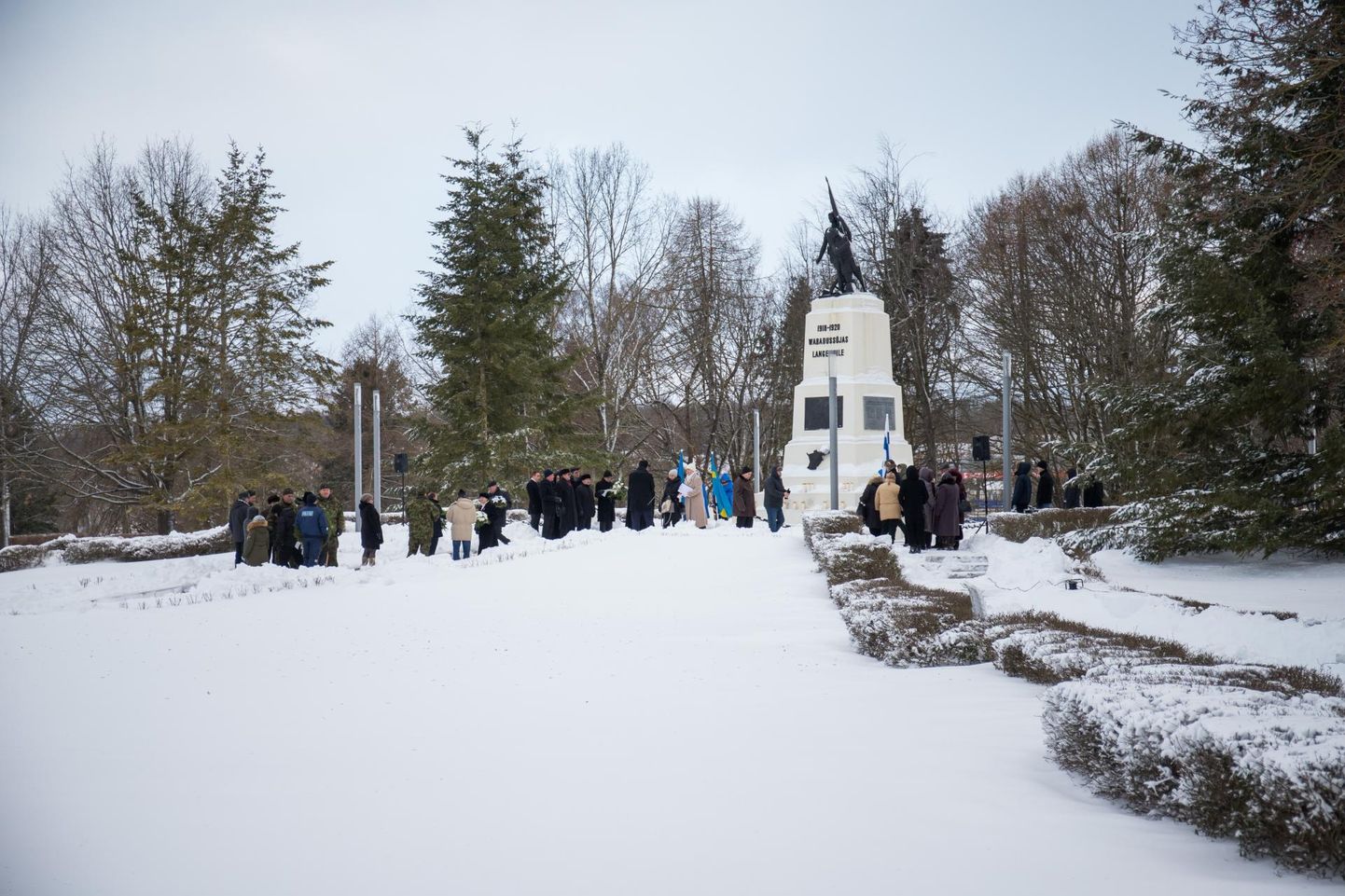 Mälestustseremoonia Rakvere vabadussõja mälestussamba juures 3. jaanuaril 2019.