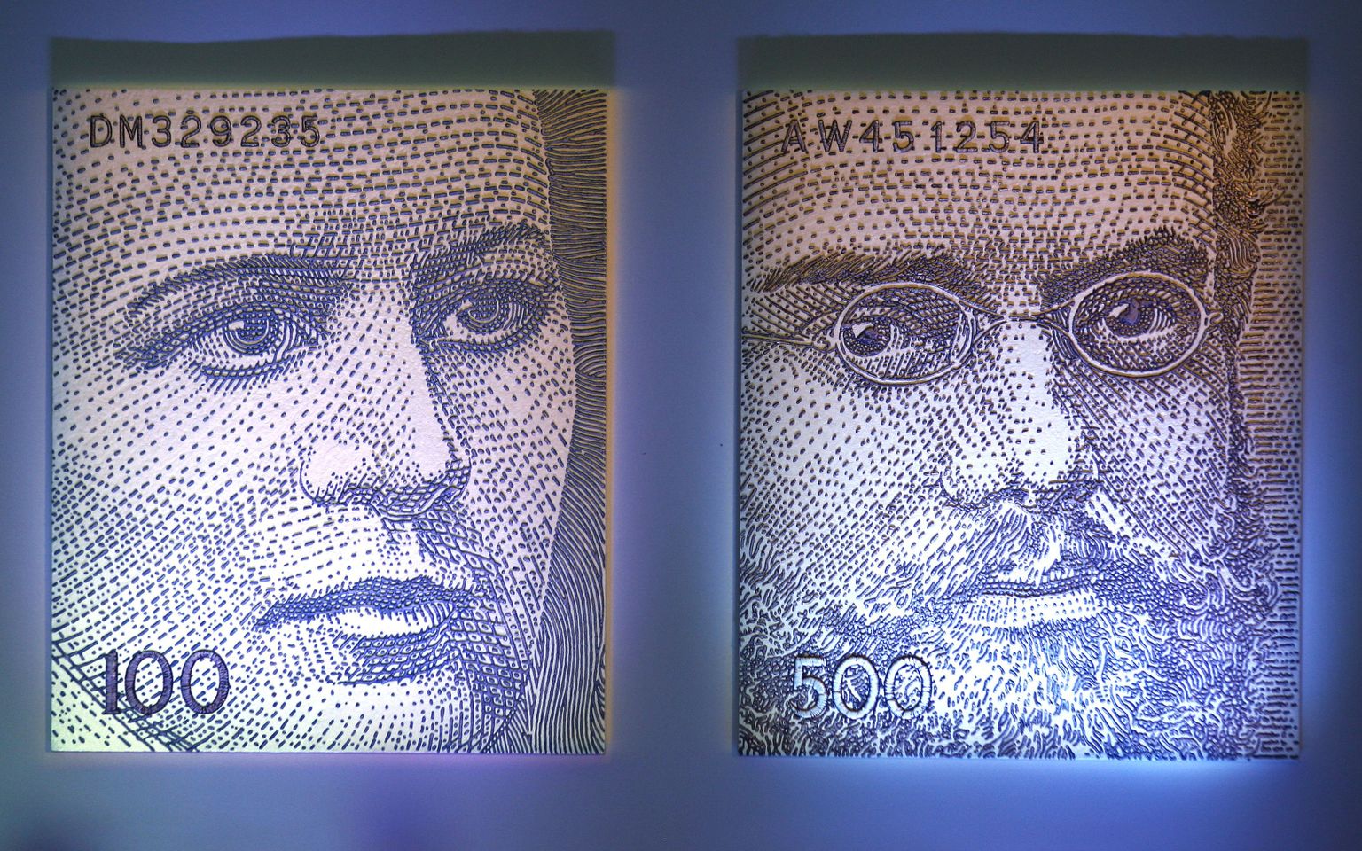 Siim-Tanel Annuse reljeefmaal «100 ja 500 krooni».