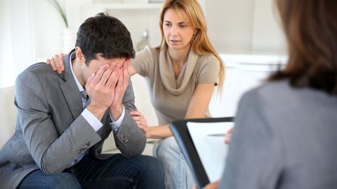 Couple visiting therapist for assistance Couple visiting therapist for assistance