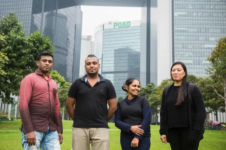 Sri Lanka põgenikud Ajith Puspa, Supun Thilina Kellapatha, tema elukaaslane Nadeeka ja filipiinlanna Vanessa Rodel