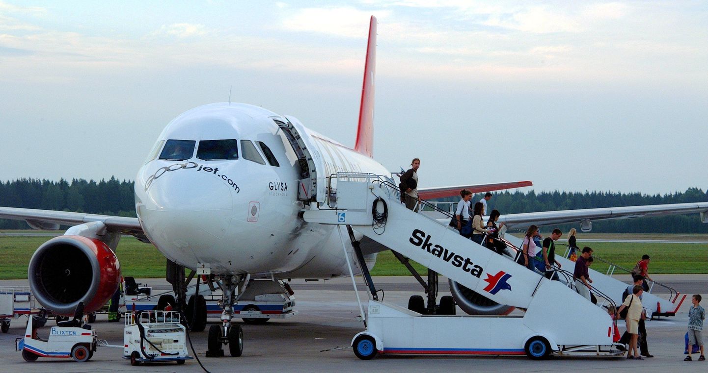 Reisilennuk Skavsta lennuväljal Rootsis.