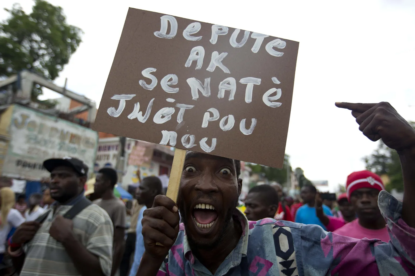 Jovenel Moise´i toetajad meeleavaldusel.