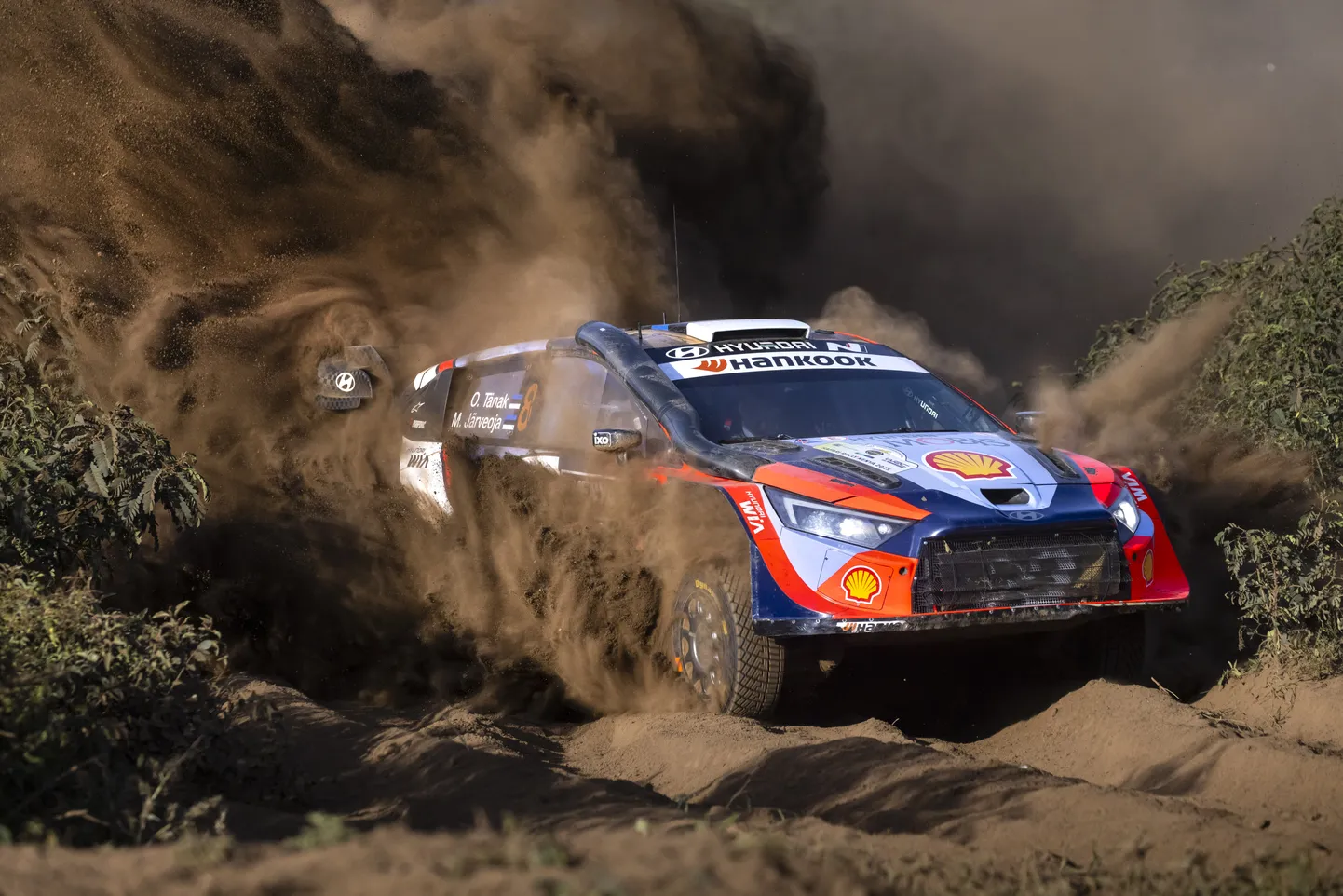 Ott Tänak kihutamas Keenia MM-rallil, kus tuli lõpuks probleemide kiuste teiseks.