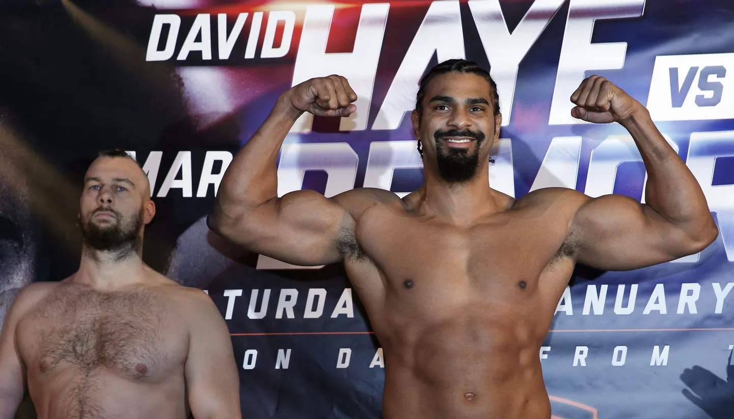 David Haye (paremal) ja Mark de Mori.