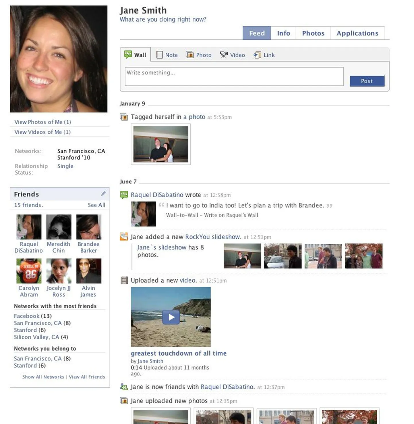 Kasutaja profiil Facebookis.