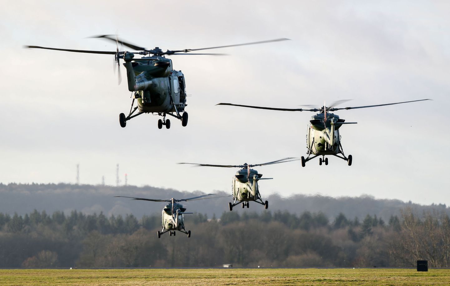 Briti õhuväe Lynx-tüüpi helikopterid.