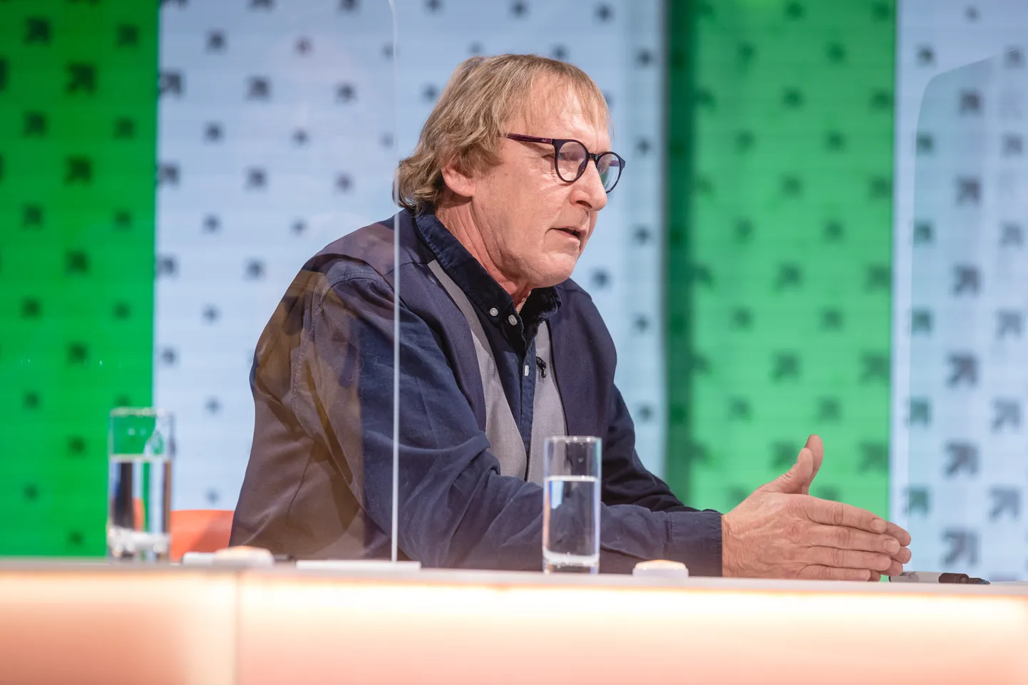 Näitleja Egon Nuter huumorisaate «Teletop» avaosa salvestusel.