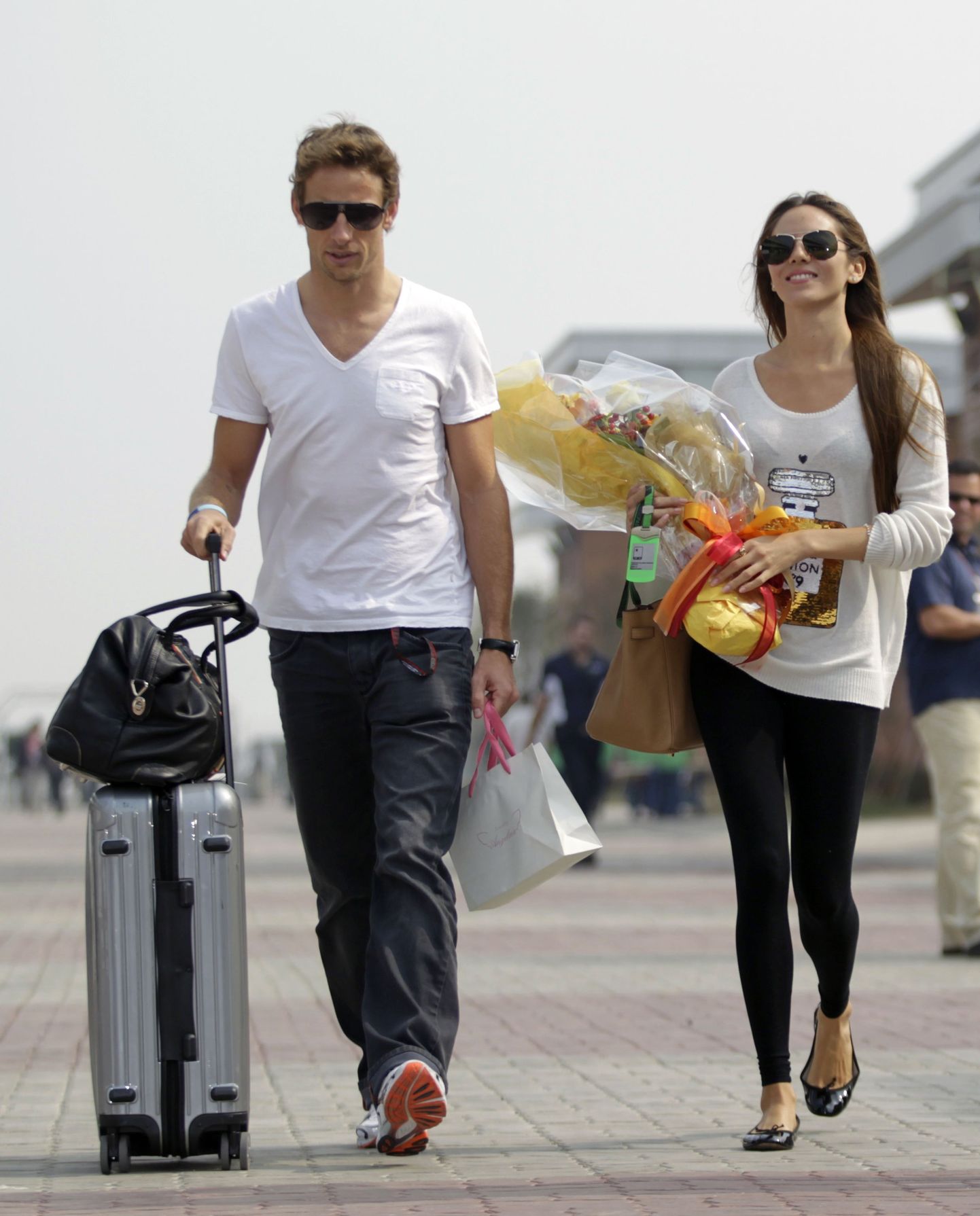 Jenson Button ja tema praegune tüdruksõber Jessica Michibata.