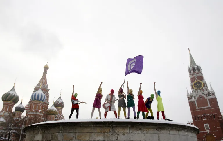 Feministlik grupp Pussy Riot laulis ja protestis Punasel väljakul 2012. aasta jaanuaris.