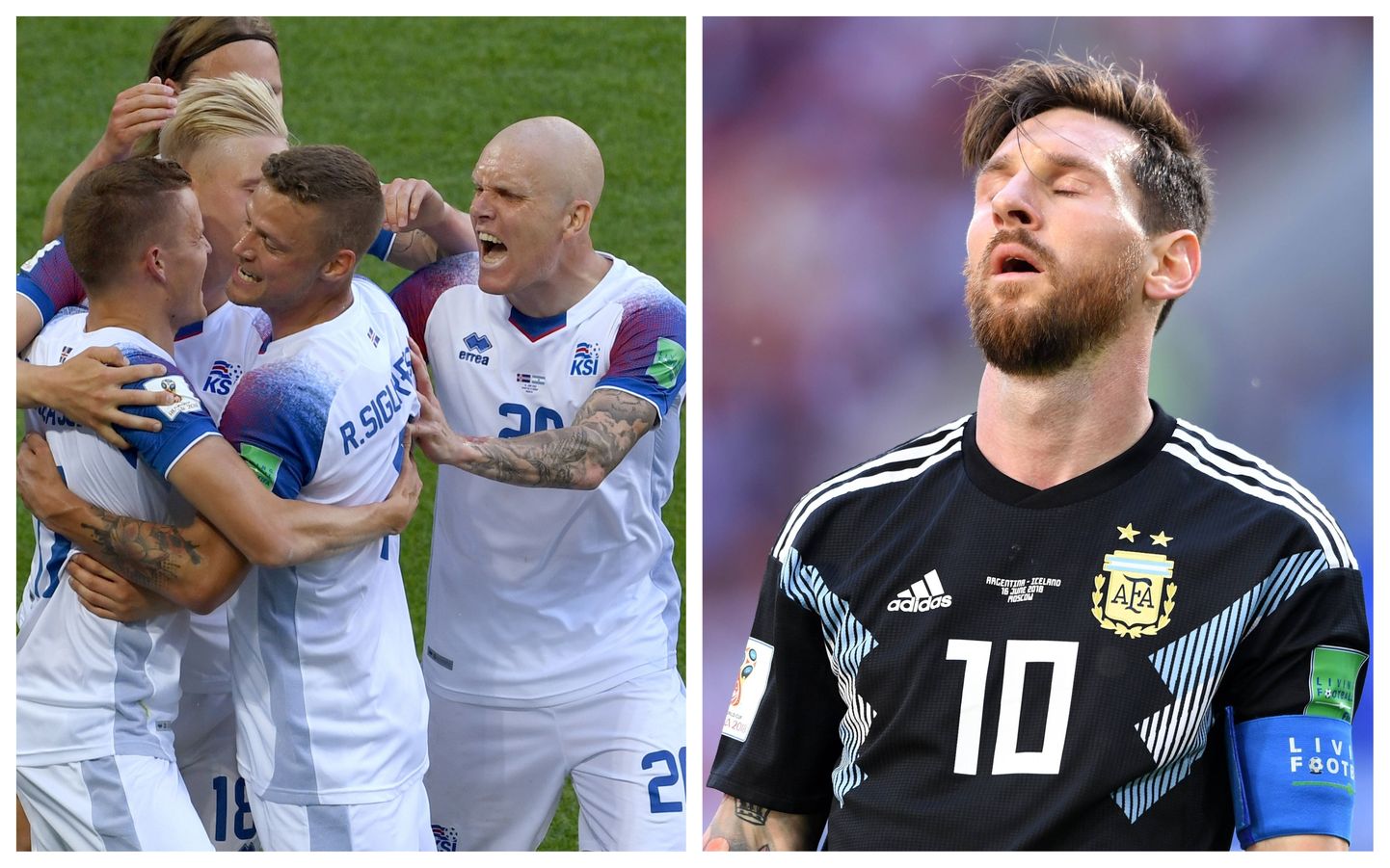 Islandi jalgpallikoondis ja Lionel Messi.
