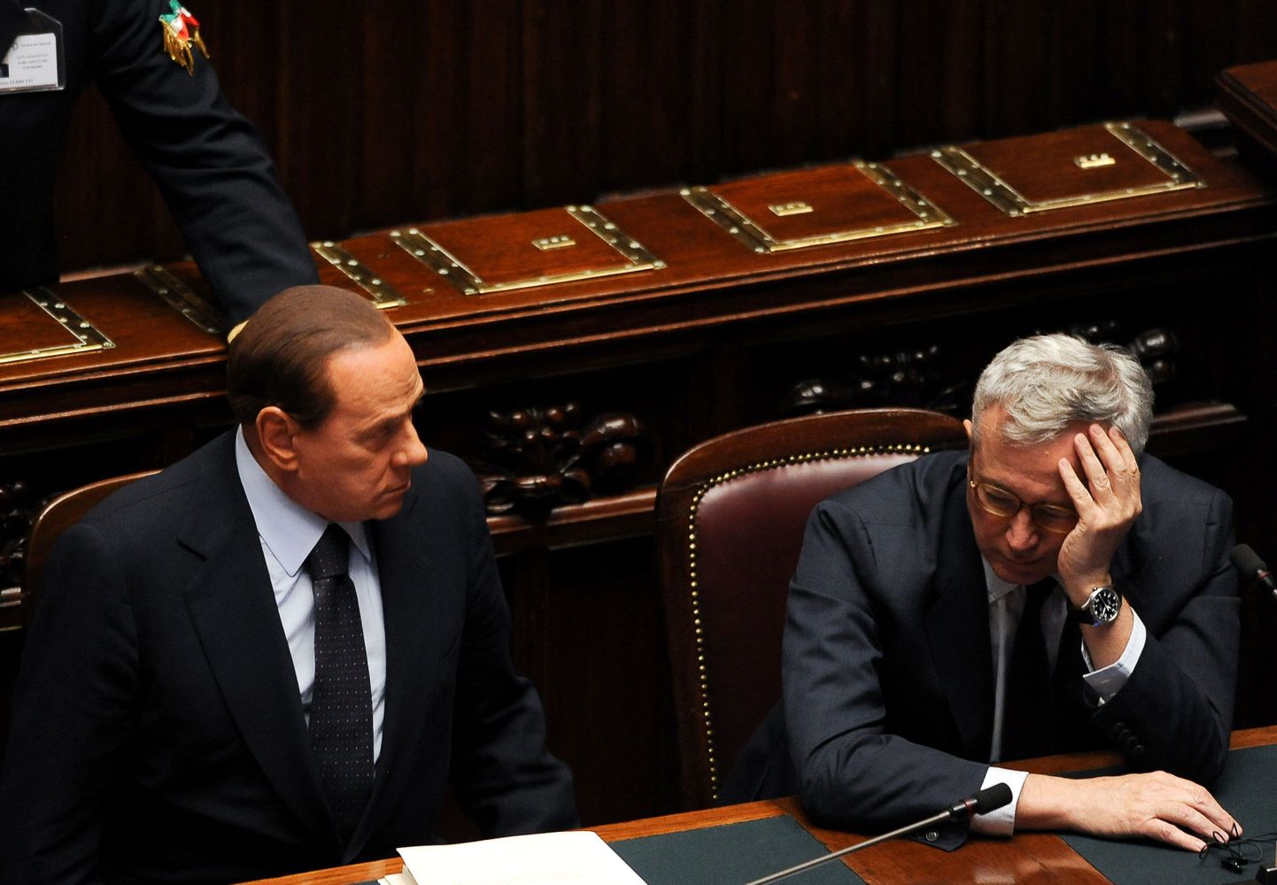 Itaalia peaminister Silvio Berlusconi (vasakul)ja rahandusminister Giulio Tremonti.