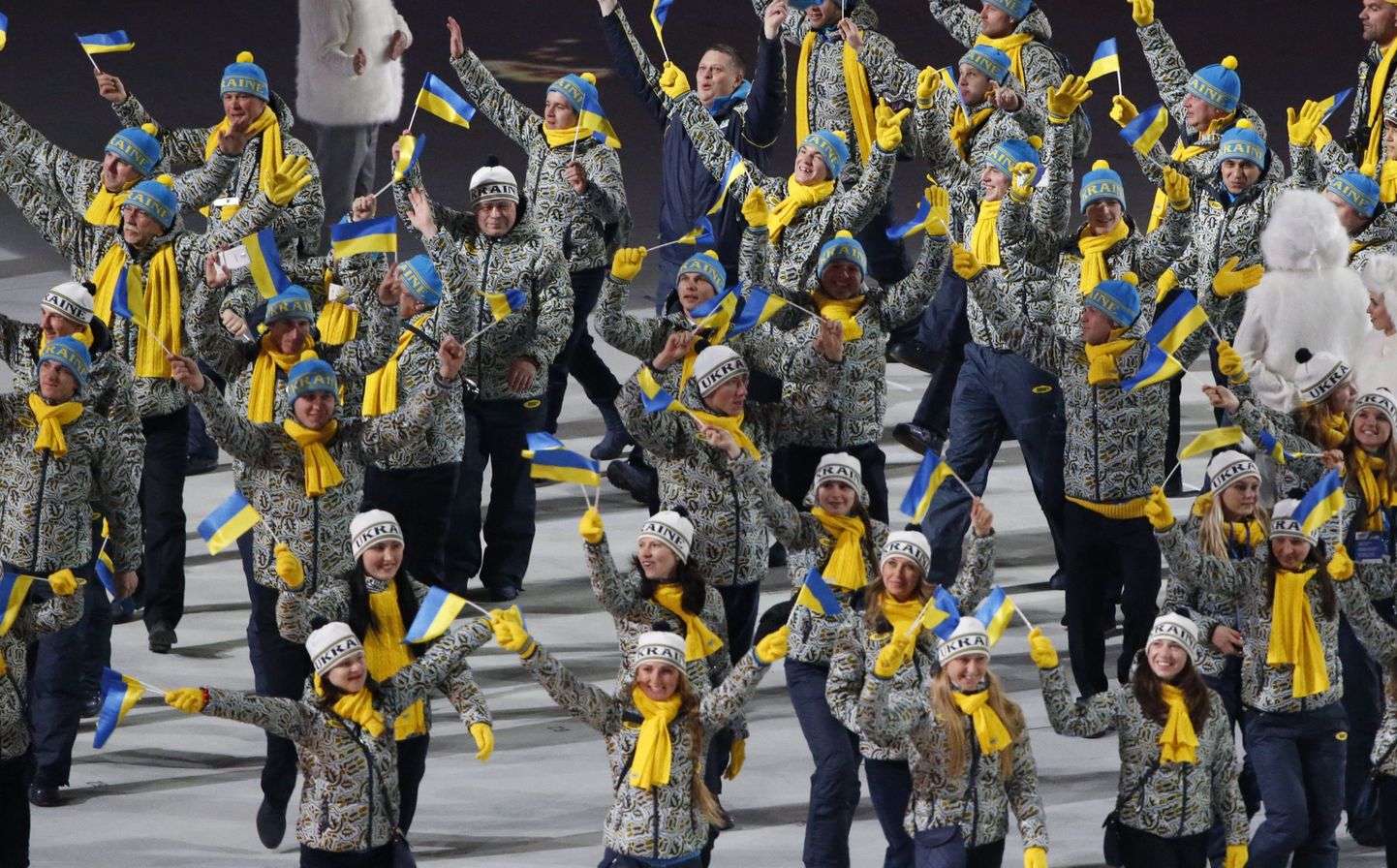 Ukraina sportlased Sotši olümpiamängude avamisel
