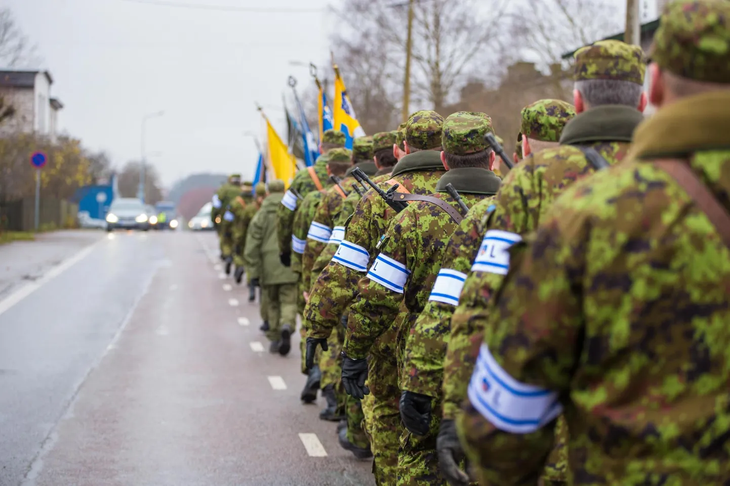 Kaitseliitlaste paraad Rakveres.