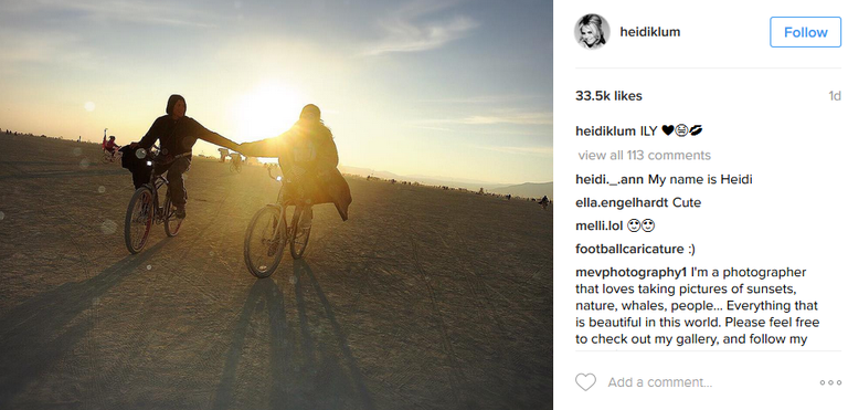 Heidi Klum Burning Man 2016 festivalil