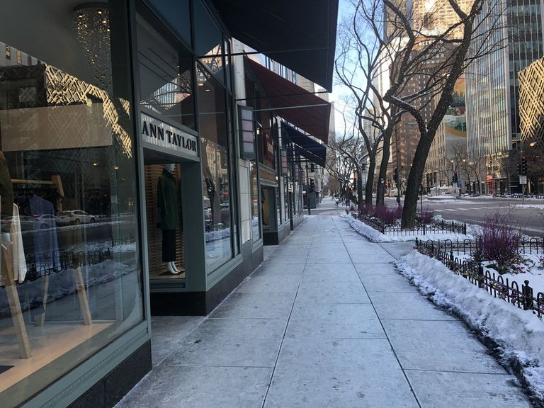 Inimtühjad tänavad külmas Chicagos