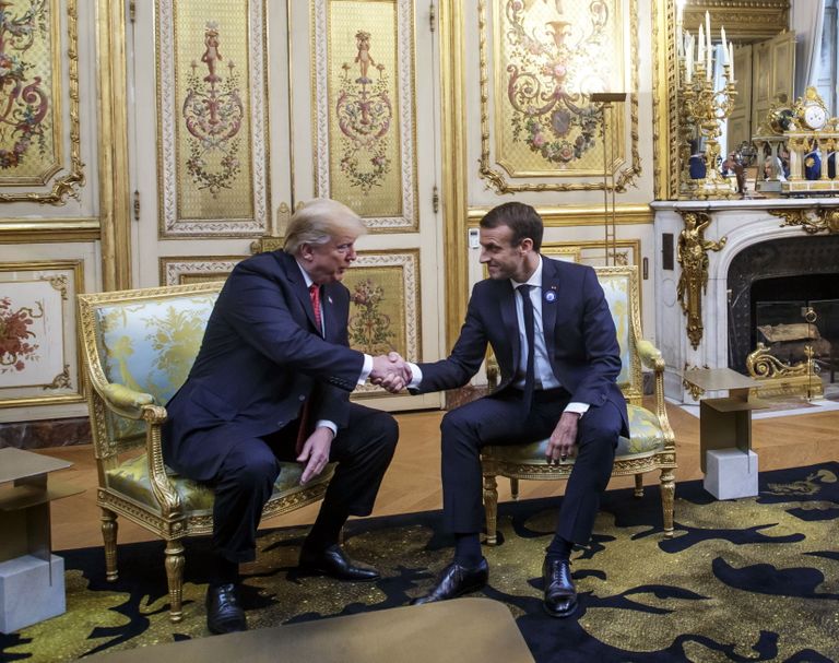 USA president Donald Trump kohtus täna Pariisis Prantsuse presidendi Emmanuel Macroniga.