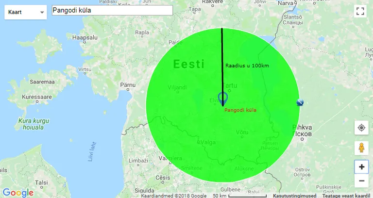 Raketi lennuraadius.