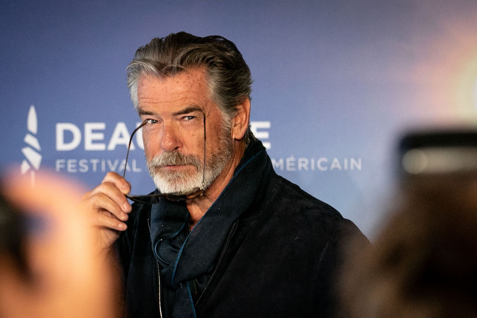 TOPSHOT - US-Irish actor Pierce Brosnan poses during a photocall as part of the 45th Deauville US Film Festival, on September 7, 2019 in Deauville. (Photo by Lou BENOIST / AFP)