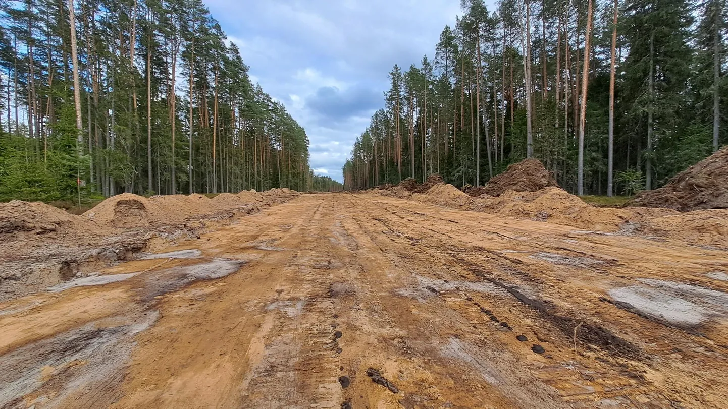 Läbi metsade rajatav Nursipalu ümbersõit on mitme
kilomeetri ulatuses juba kändudest puhastatud.