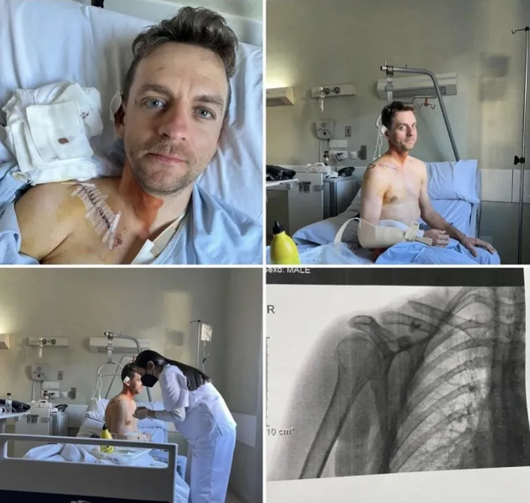 Tanel Kangert pärast rangluu operatsiooni.