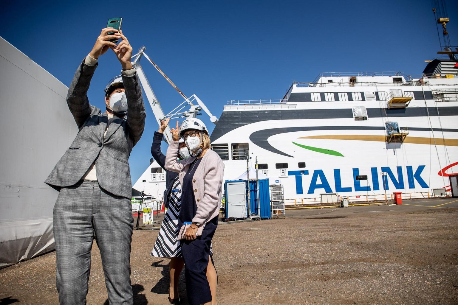 Tallinki uue laeva MyStar ristimine ja veeskamine augustis Soomes Rauma laevatehases.
