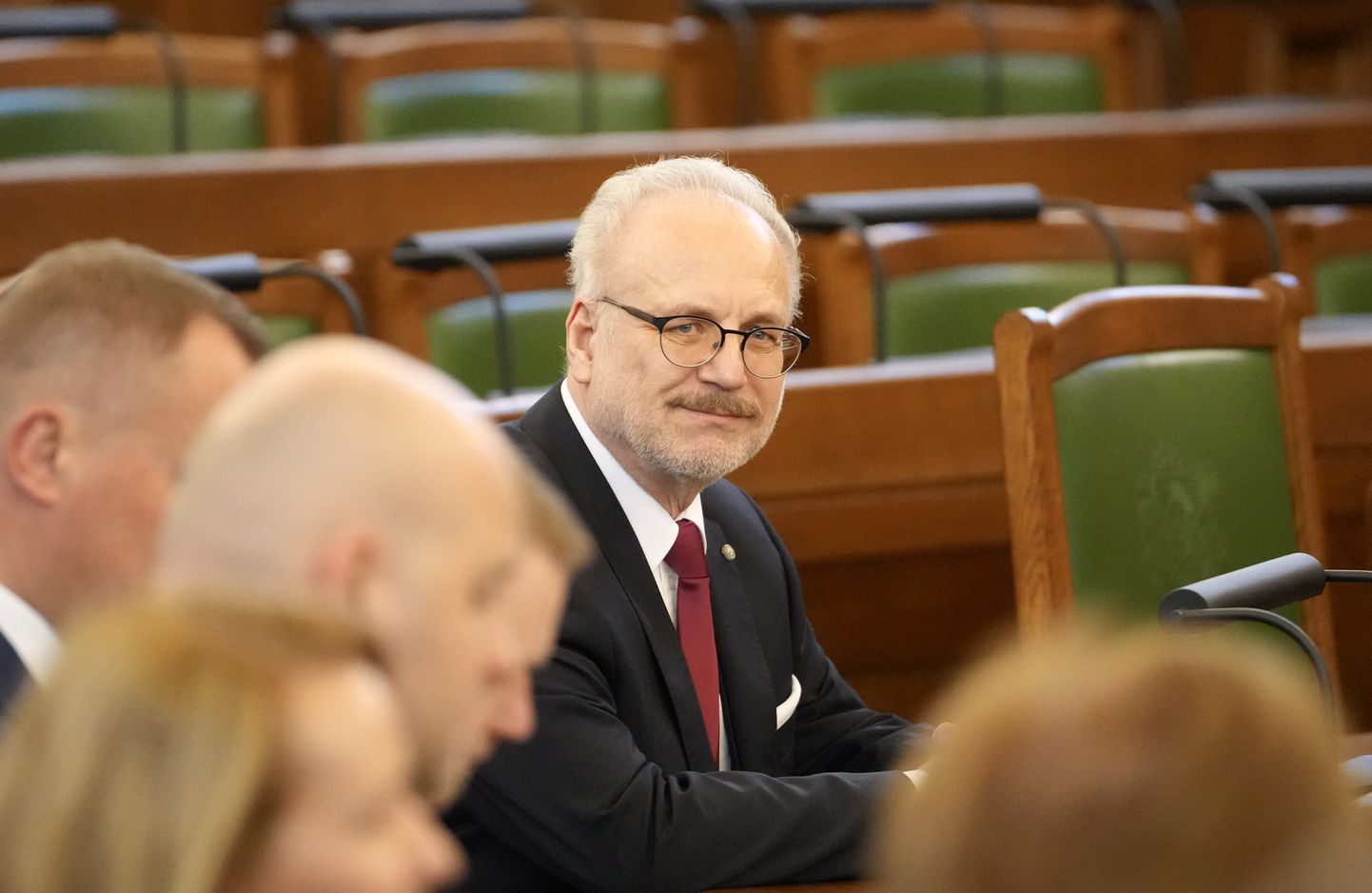 Valsts prezidents Egils Levits 14. Saeimas pirmās sēdes laikā.