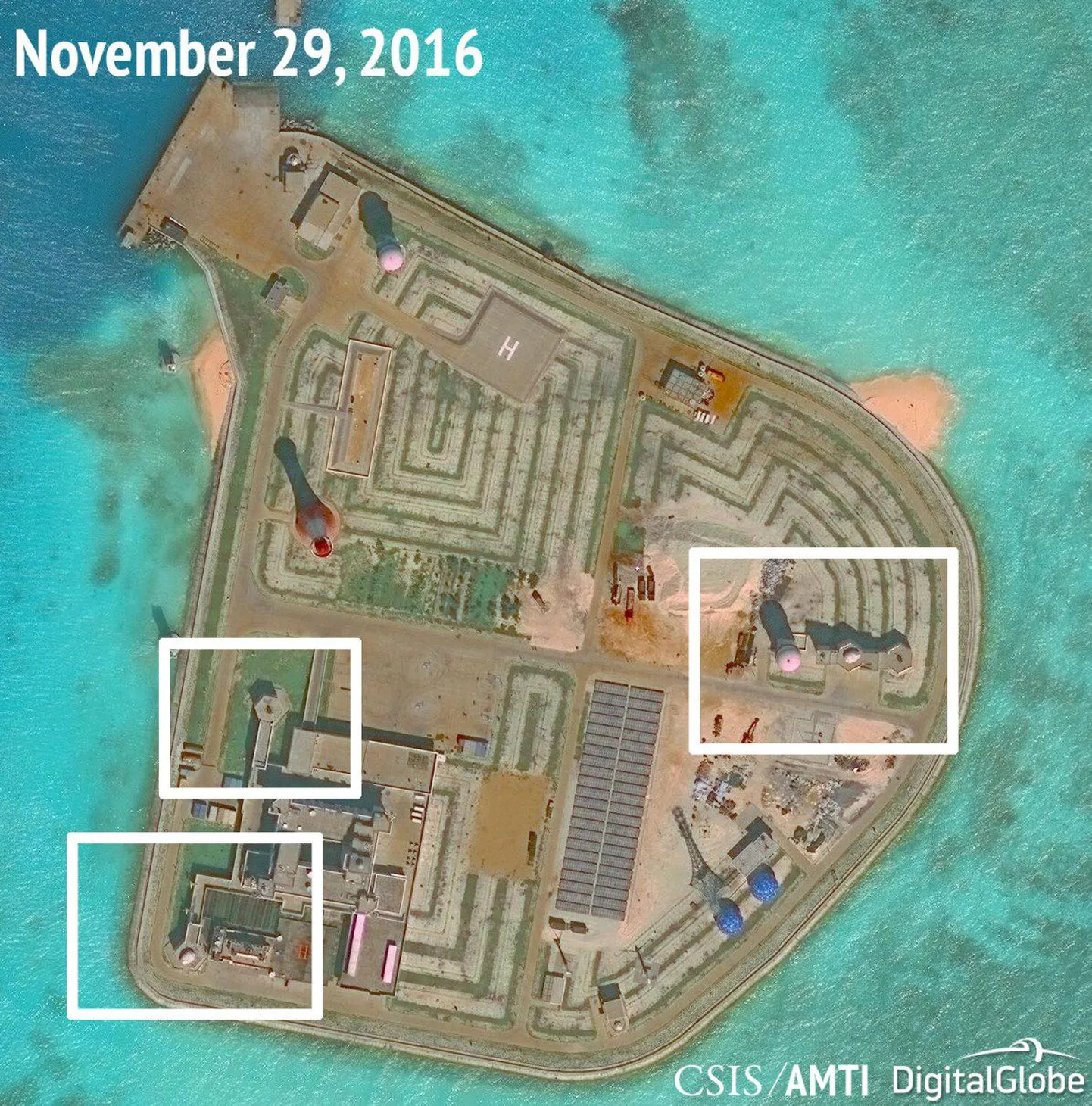 Satelliitfoto tehissaarest.