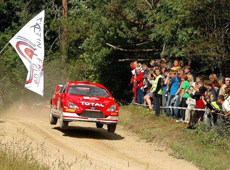Markko Märtin-Michael Park Peugeot 307 WRC-autoga 2005. aastal E.O.S. rallil.
