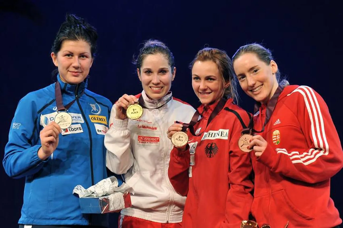 Vasakult: Julia Beljajeva, Tiffany Geroudet, Monika Sozanska, Julia Revesz.
