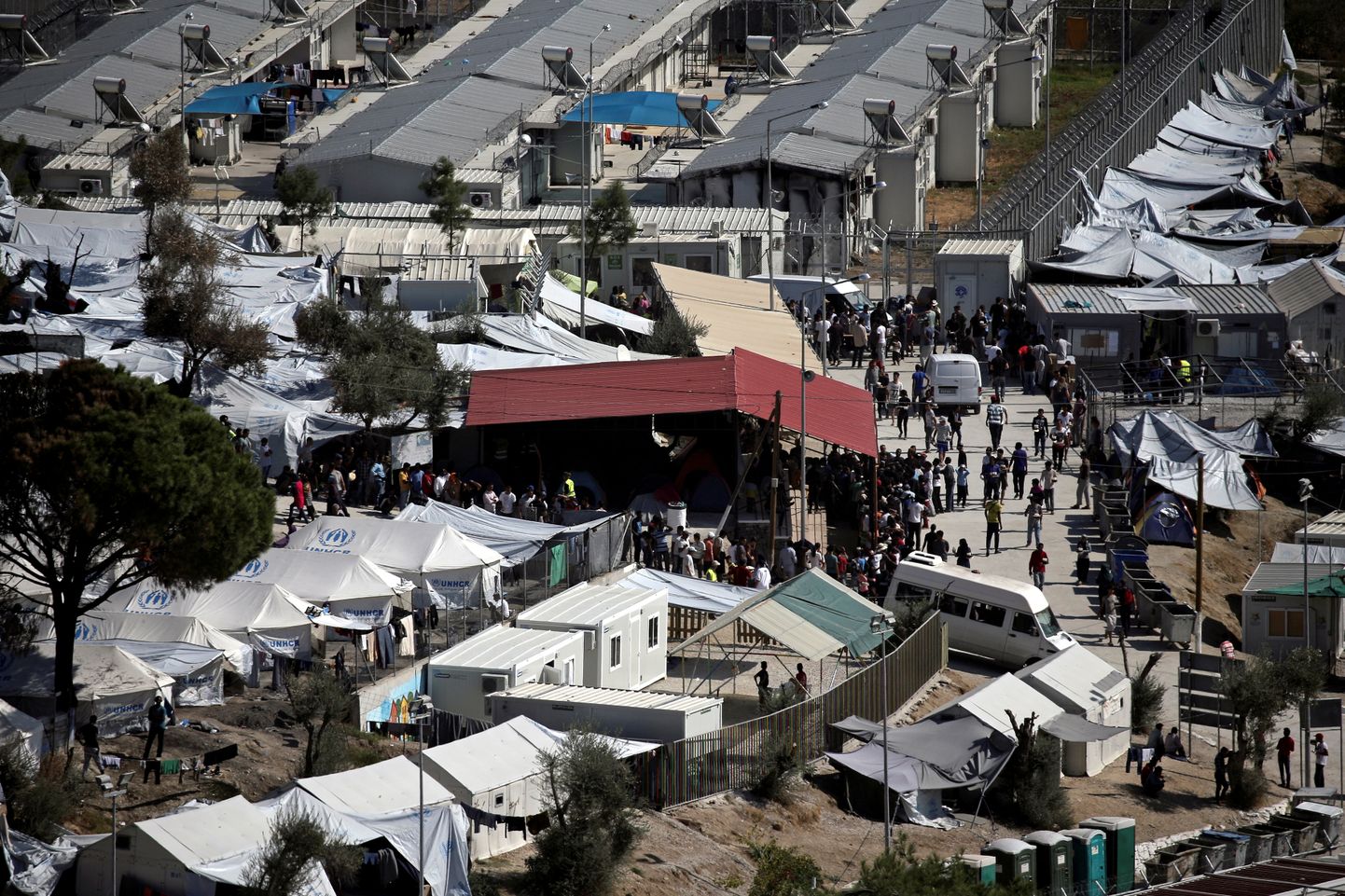 Moria põgenikelaager Lesbose saarel.