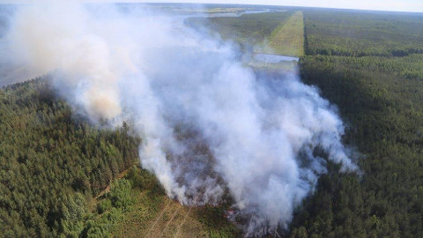 Poruni jõe ääres laupäeval ja pühapäeval lõõmanud põleng haaras enda alla umbes 56 hektarit metsaala.