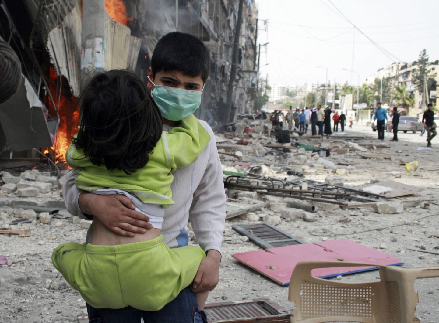 Lapsed Süüria kodusõja piirkonnas Aleppos