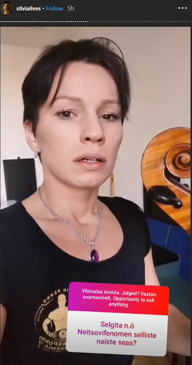 Tšellist Silvia Ilves vastas Instagrami lugudes fännide küsimustele.