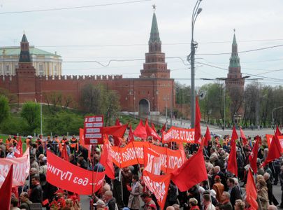 Vene kommunistliku partei toetajad Moskvas. Foto: Scanpix